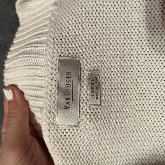 White Van Heusen Open-Front Crochet Cardigan - Picture 3 of 3